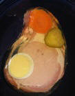 Smoked pork chop in aspic