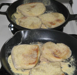 english muffins in pans