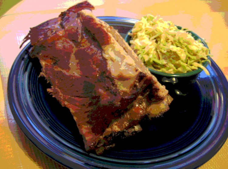 Ribs and slaw serving suggestion
