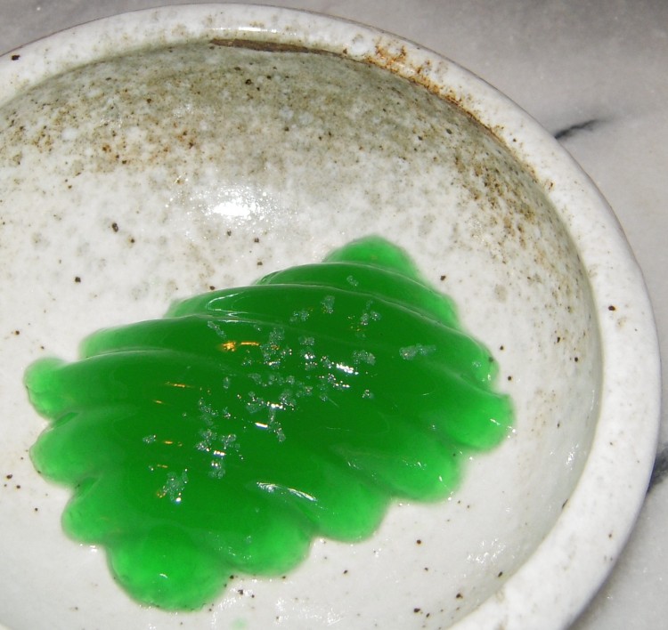 Homemade lime gelatin with sea salt