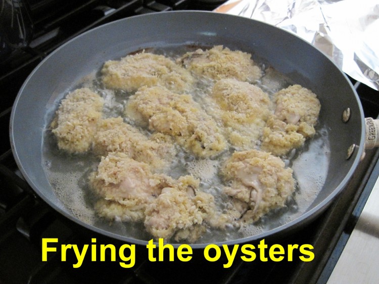 frying oysters for po'boys