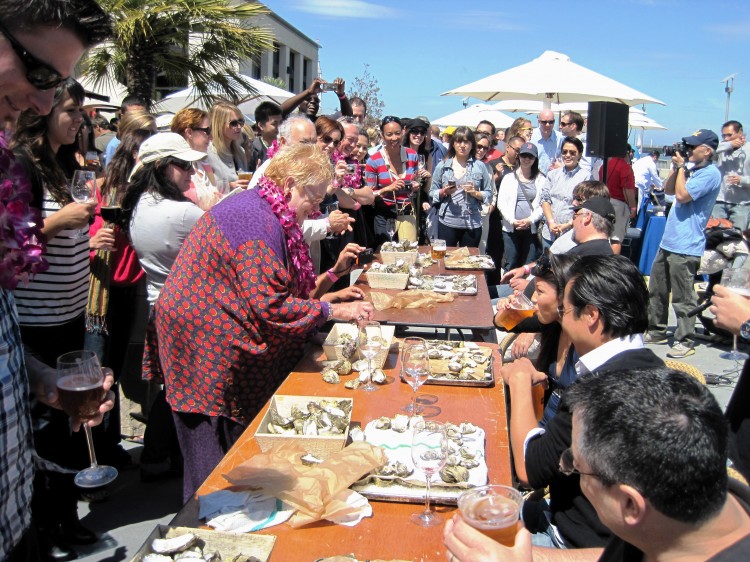 GraceAnn Walden at oysterfest 2010 in San Francisco judging eating contest