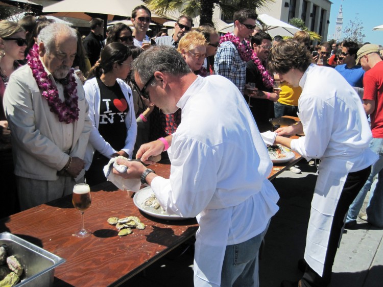 Shucking contest in action at OysterFest 2010 in San Francisco