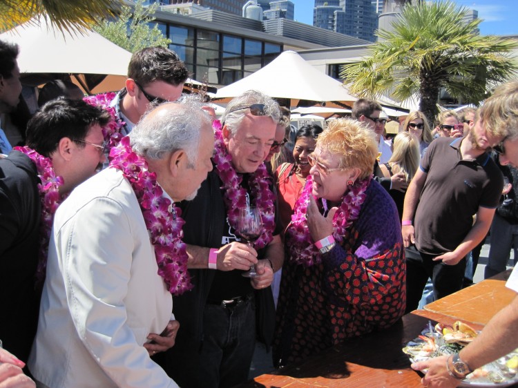 Celebrity judges conferring at OysterFest 2010 at San Francisco's Waterbar 