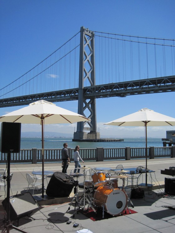 Under the bay bridge at oysterfest 2010 held at waterbar in SF