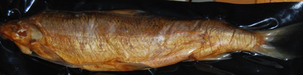 A whole smoked whitefish from acme smoked fish corp in brooklyn