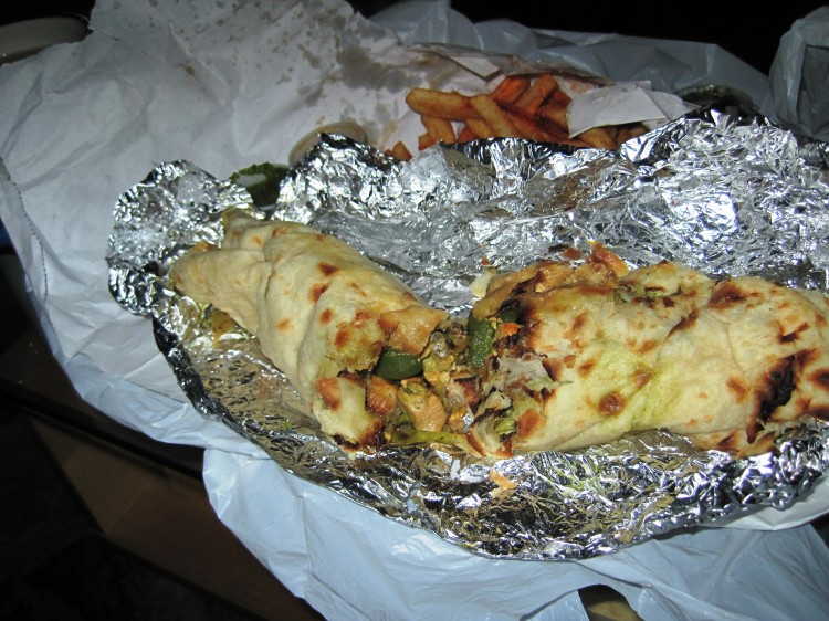 Chicken wrap with masala fries from Delhi Dhaba & Chaat in San Pablo
