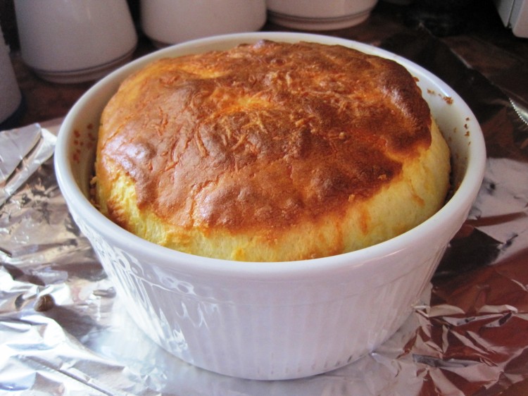 Cheese souffle is done