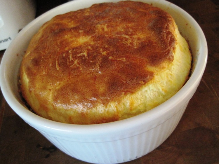 Cheese souffle just out of the oven