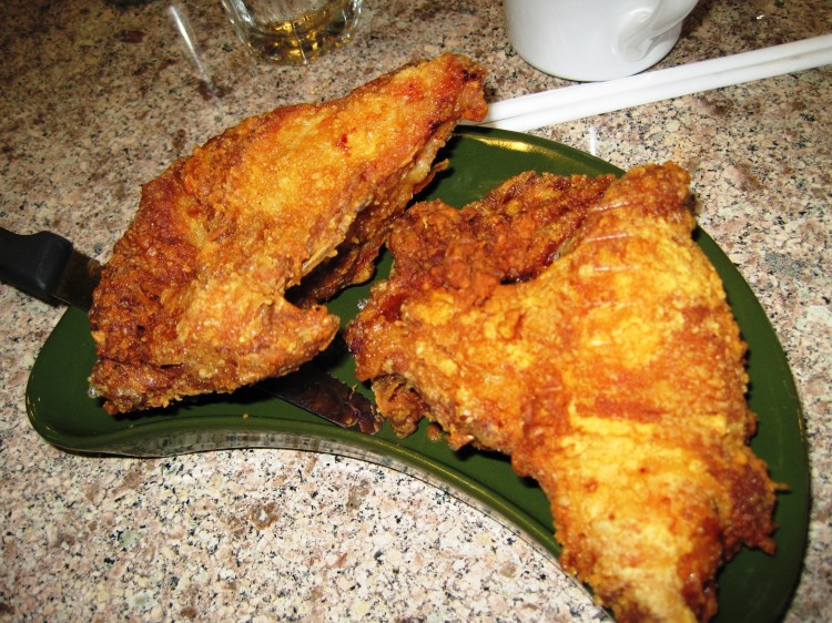 Fried chicken breasts at Merritt Restaurant & Bakery