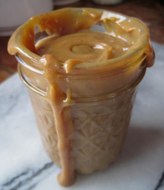 Caramel in a glass jar